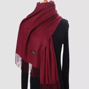 Cashmere Blend Pashmina Scarf Wrap Wine Red